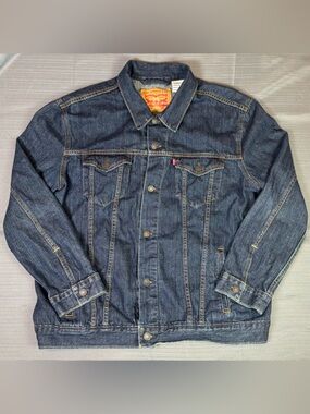 Levi’s 72334 Denim Trucker Jacket XXL Dark Wash Classic Button Front Mens